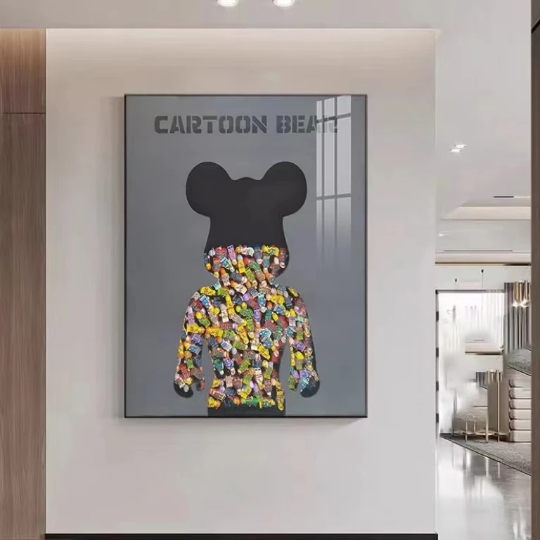 G现代装饰画创意挂画客厅走廊过道轻奢高级挂画积木暴力熊6080