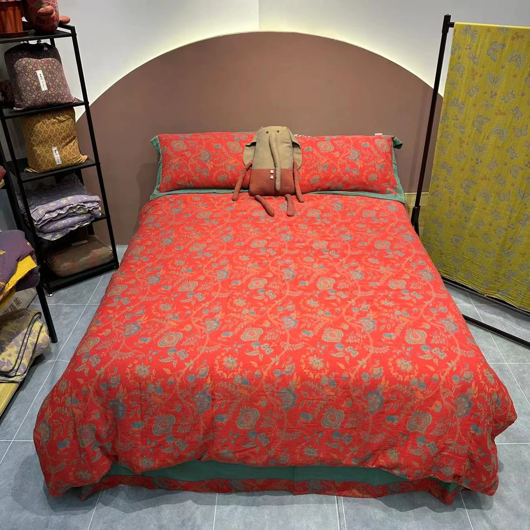 嘉蕴莱【安娜花园】【四件套】高定A类母婴级双层纱床品美式绗缝