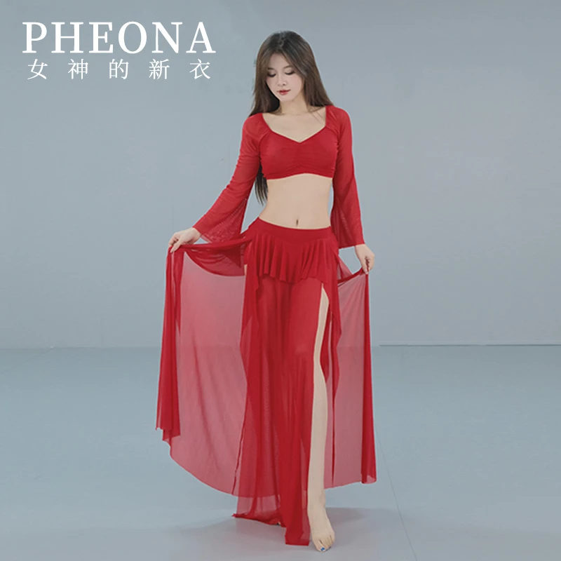 PHEONA女神的新衣网纱仙气套装舞蹈演出服飘带初学者练功服T029