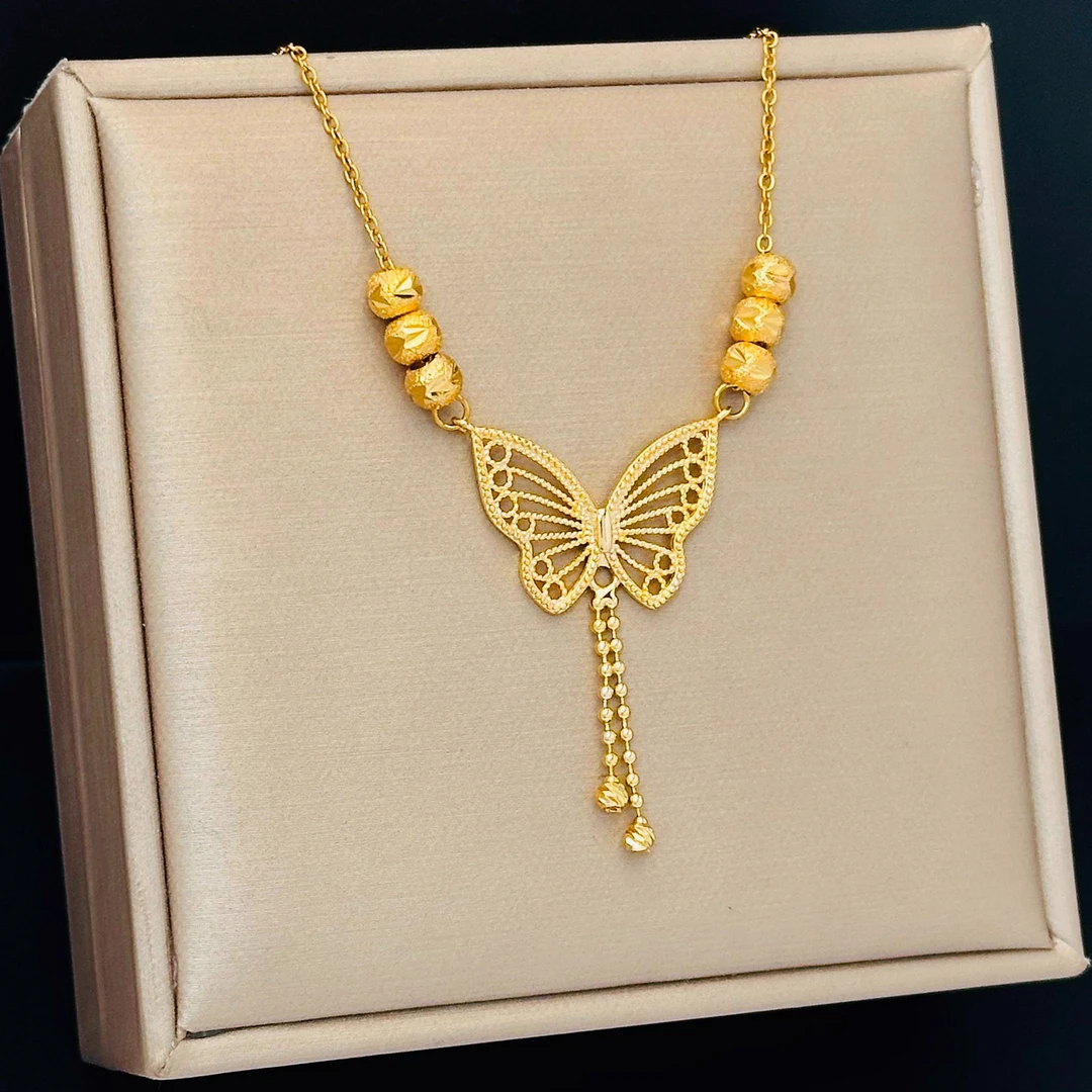 铜合金项链 6274 气质蝴蝶项链 约40+5CM