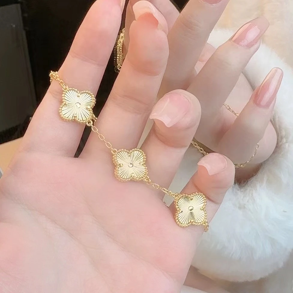 钛钢手链 6147  轻奢镭射双面五花手链 约15+5CM