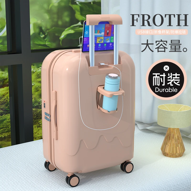 行李箱女新款泡泡拉杆箱20寸万向轮旅行箱女高颜值登机密码皮箱子