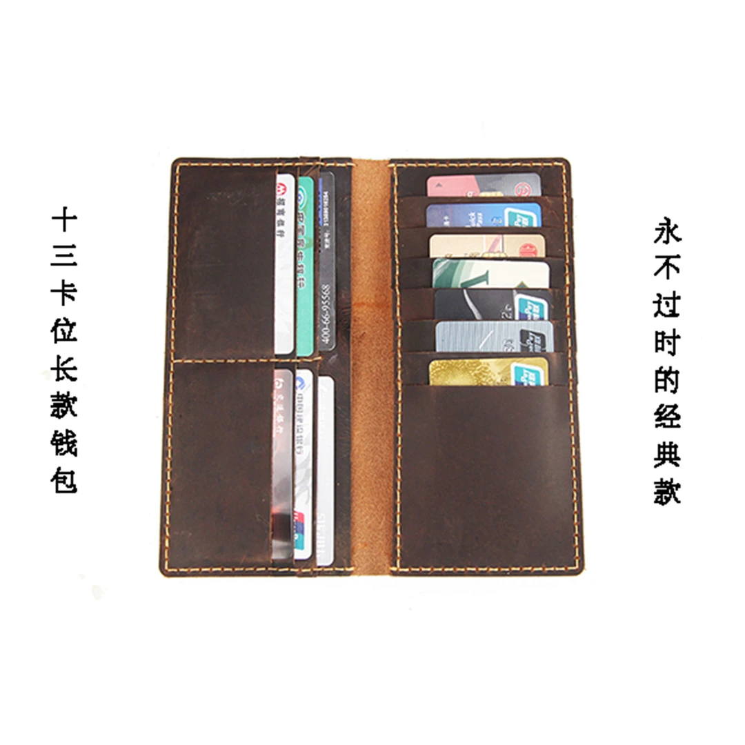 素一 SOYE长款钱包油蜡皮经典款头层牛皮钱包