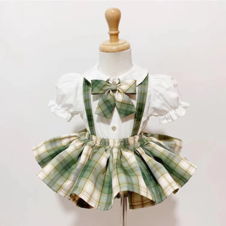 女童jk制服学院风套装夏2025新款夏季女宝宝两件套儿童夏装半身裙