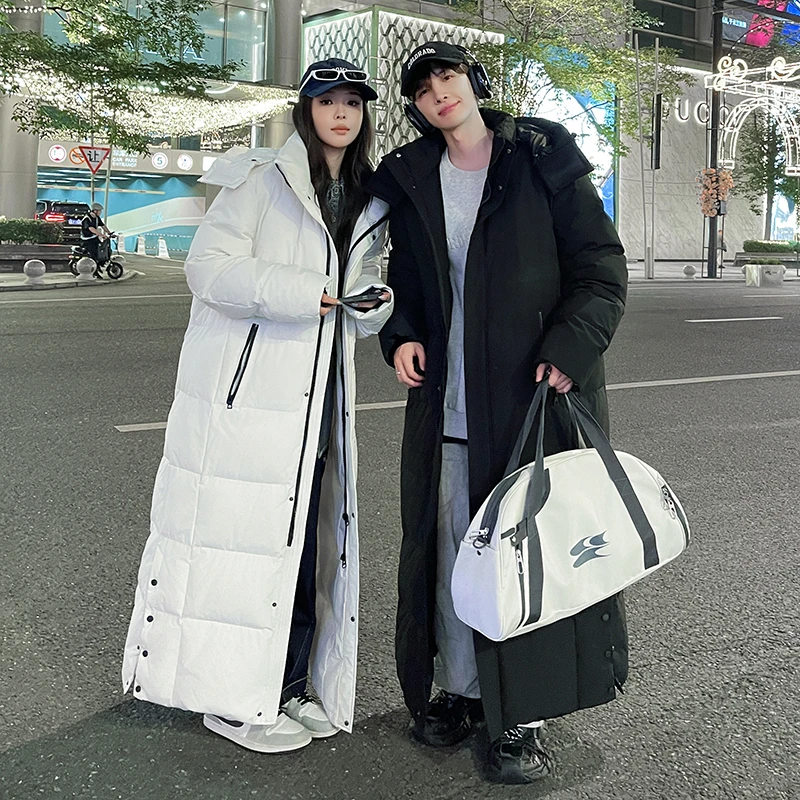 超长款时尚情侣脚踝羽绒服加厚运动时尚外套