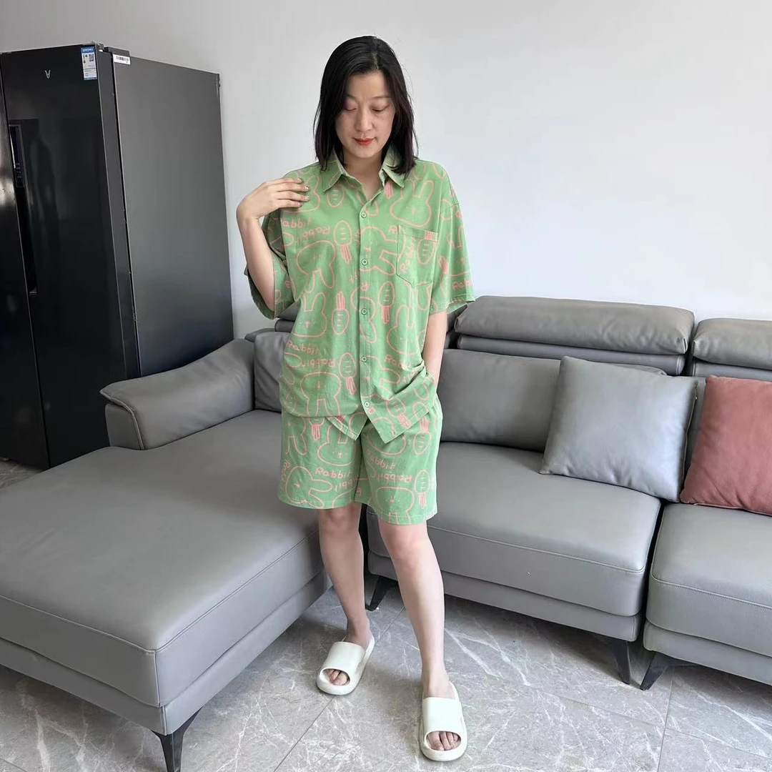 247 开衫  短裤 套装 舒适休闲时尚家居服宽松甜美夏季韩版两件套