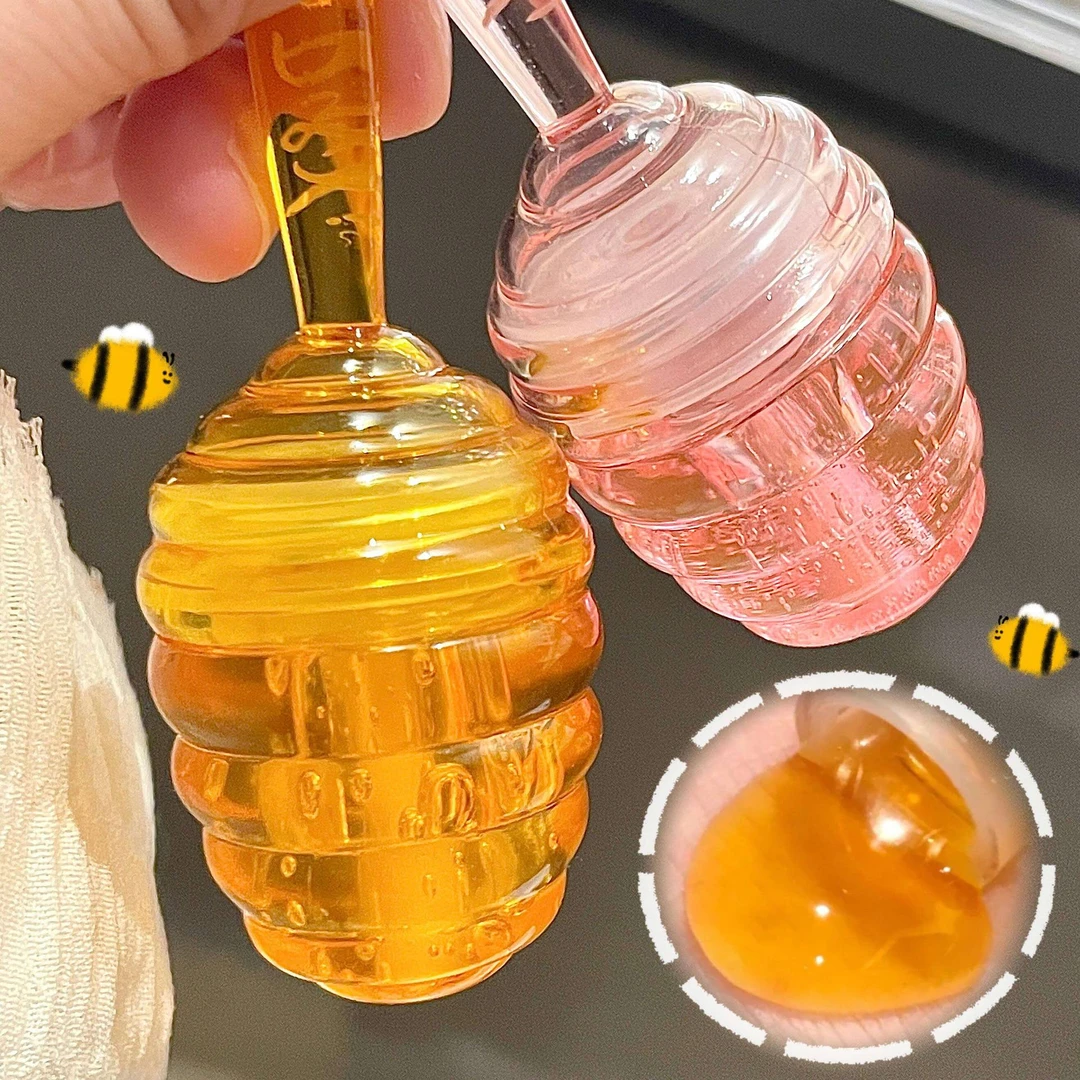 果糖蜜罐蜜桃蜂蜜唇油保湿滋润补水防干裂淡化唇纹死皮打底润唇膏