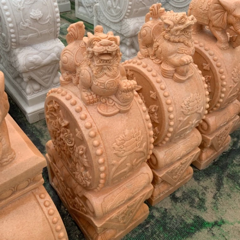 石雕小象门墩抱鼓石雕刻手工摆设