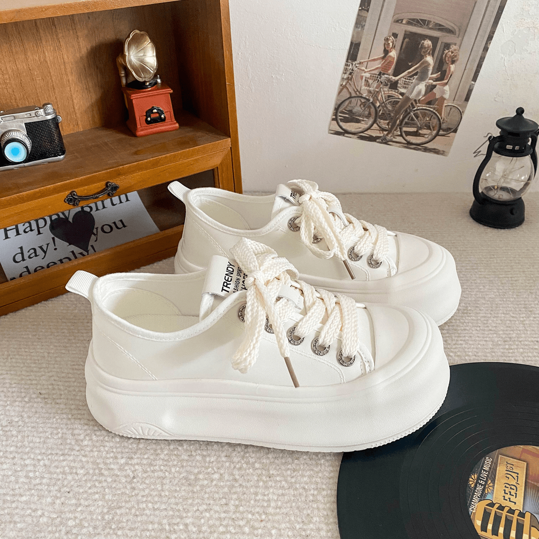 轻便厚底小白鞋女秋季薄款2024新款板鞋乳胶鞋垫A9839//C