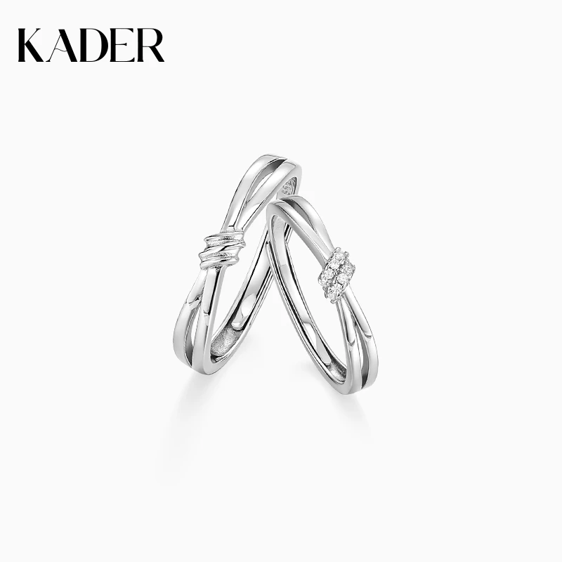 KADER/卡蒂罗 足银戒指 千千结情侣款对戒百搭气质设计感简约精致