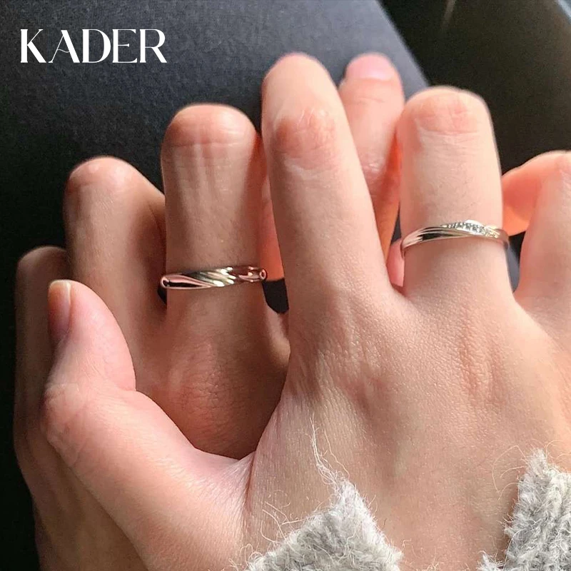 KADER/卡蒂罗 925银戒指 共渡爱河情侣对戒纯银经典百搭轻奢时尚