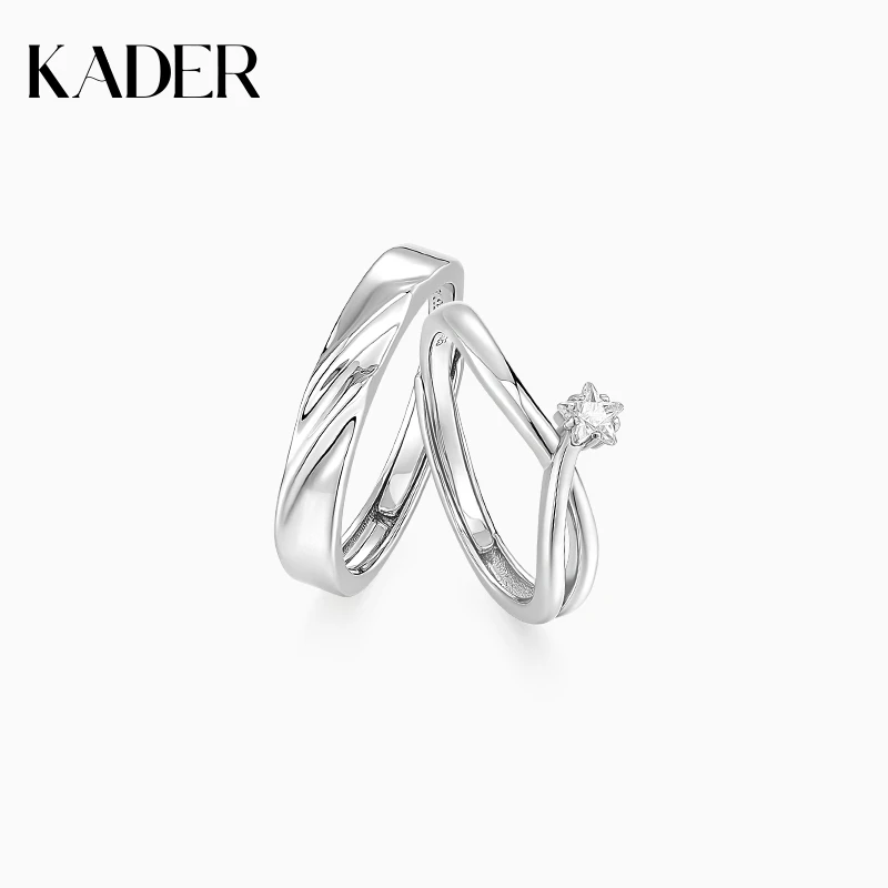 KADER/卡蒂罗 925银戒指 星愿交织情侣戒指轻奢经典百搭小众时尚