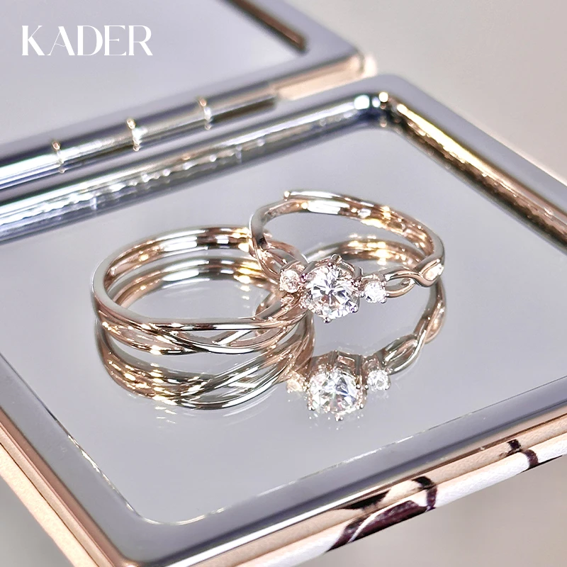 KADER/卡蒂罗 925银戒指 同心结情侣对戒指简约百搭精致小众时尚