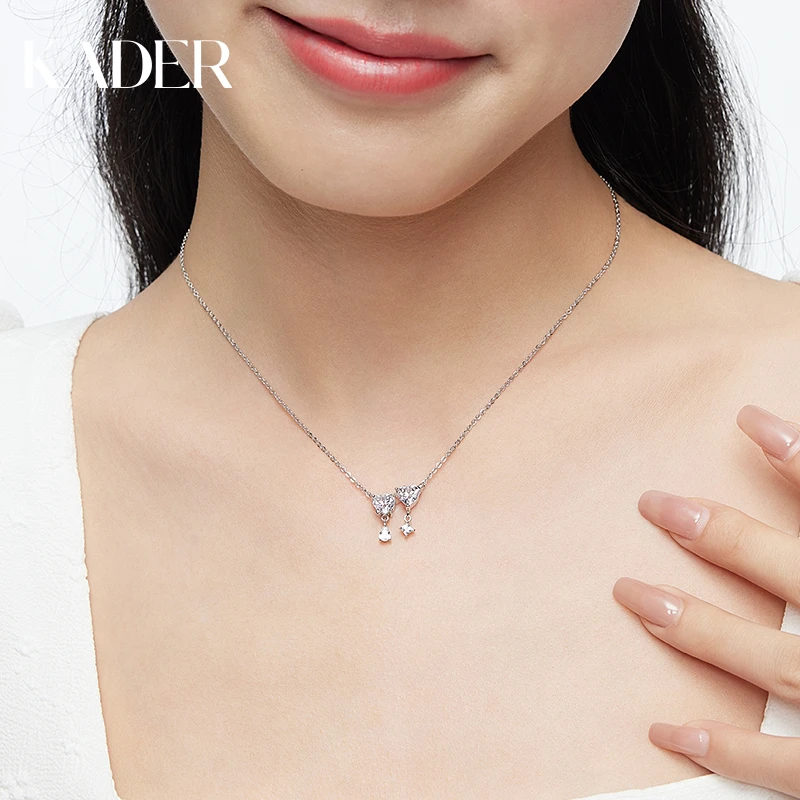 KADER/卡蒂罗 坠链均925银 心动信号项链女时尚百搭轻奢设计感