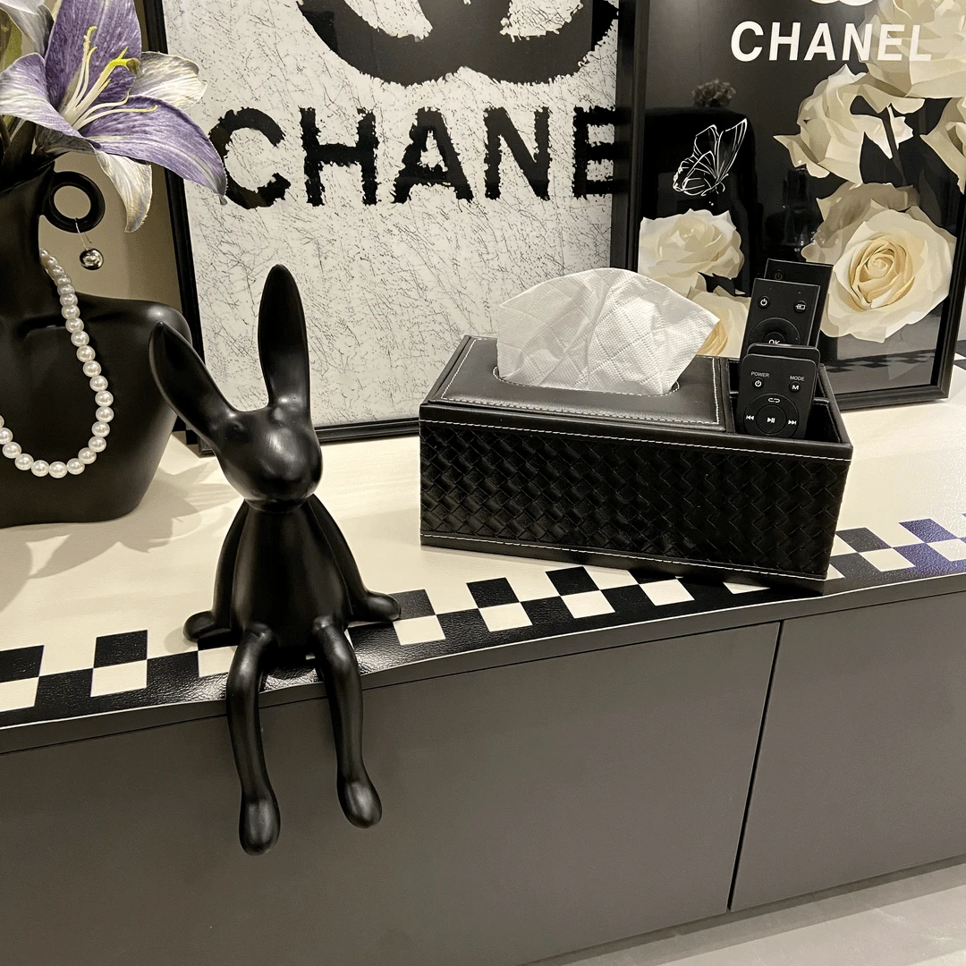 皮革纸巾抽纸盒家用客厅高能感茶几遥控器多功能收纳盒家居