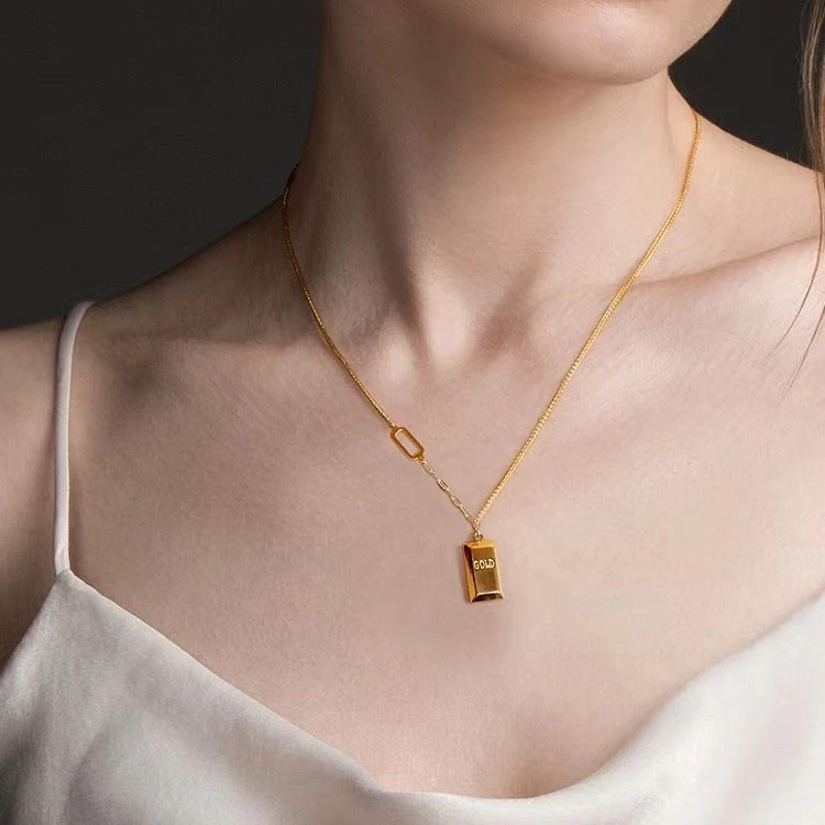 Chow Tai Seng/周大生新年好物足金黄金小金条套链金色项链