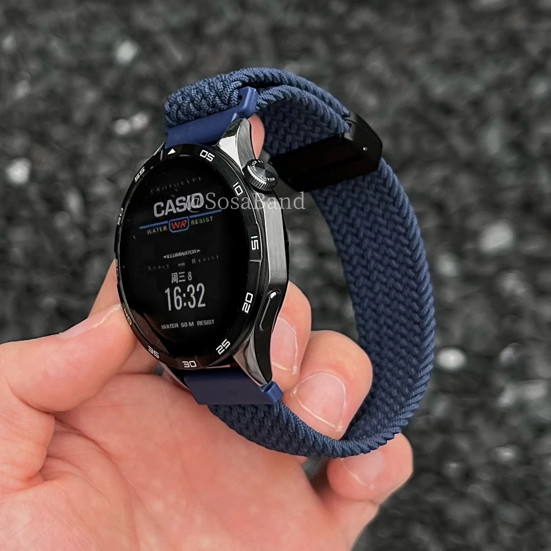 SosaBand新款尼龙编织磁吸扣适用华为GT6手表带3Pro/watch5x2三星