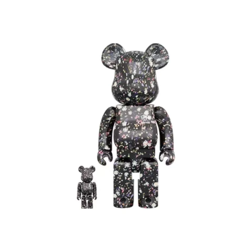BE@RBRICK 积木熊 黑色碎花 400%+100%