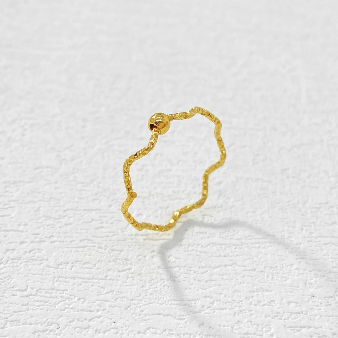 钛钢戒指 木木（RZ3091） 珠珠波浪车花指环 素圈戒指