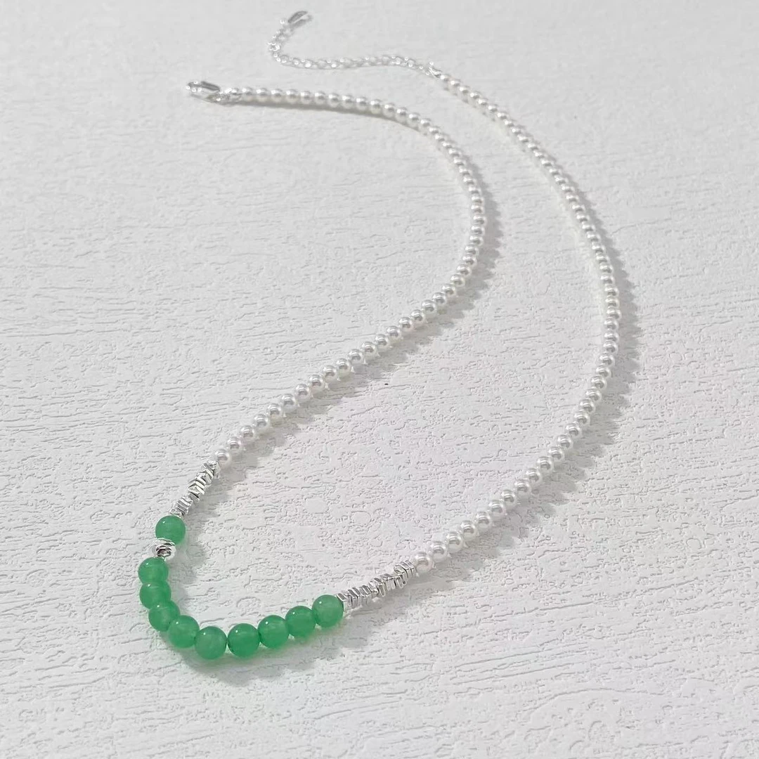 坠链均925银 木木（LY2008）43厘米 新中式碎银颈链 925银项链