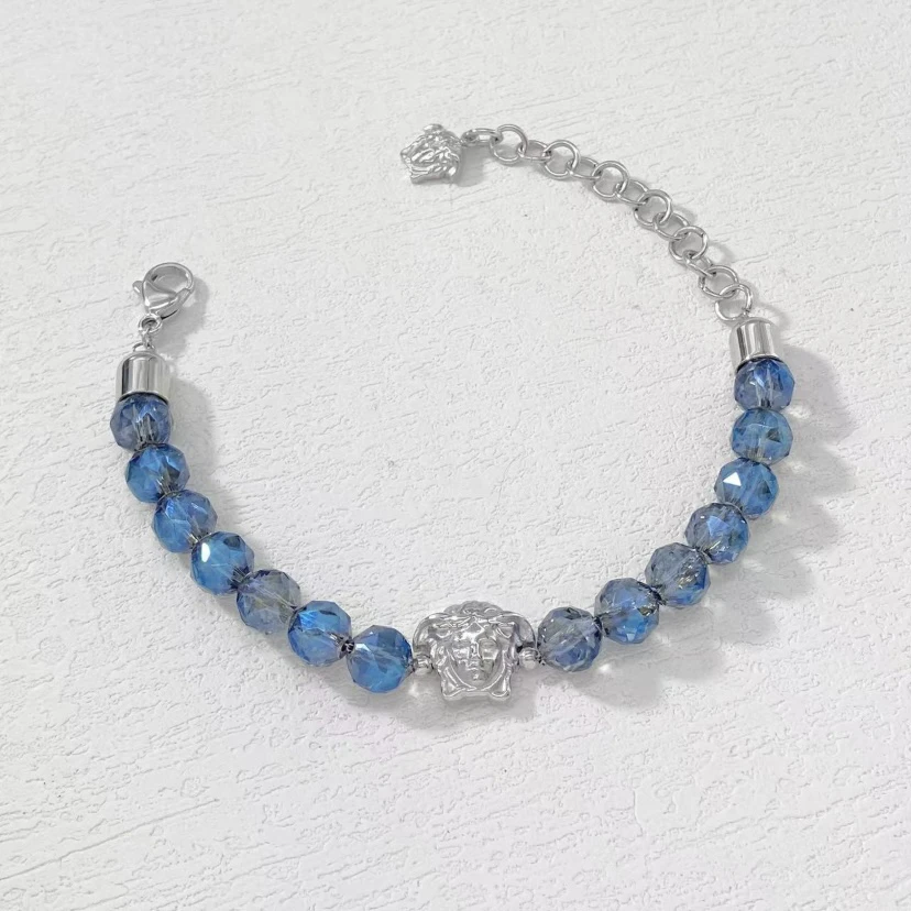 钛钢手链 木木（ZF1631）预售 21厘米 美杜莎多切面爆闪珠子手链