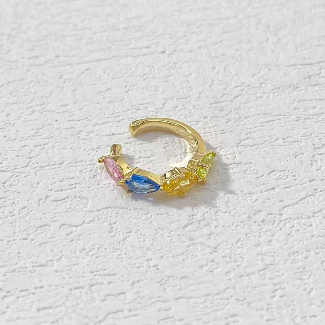 铜合金耳饰 木木（LY1956） 单只装 多巴胺彩糖左右耳骨夹