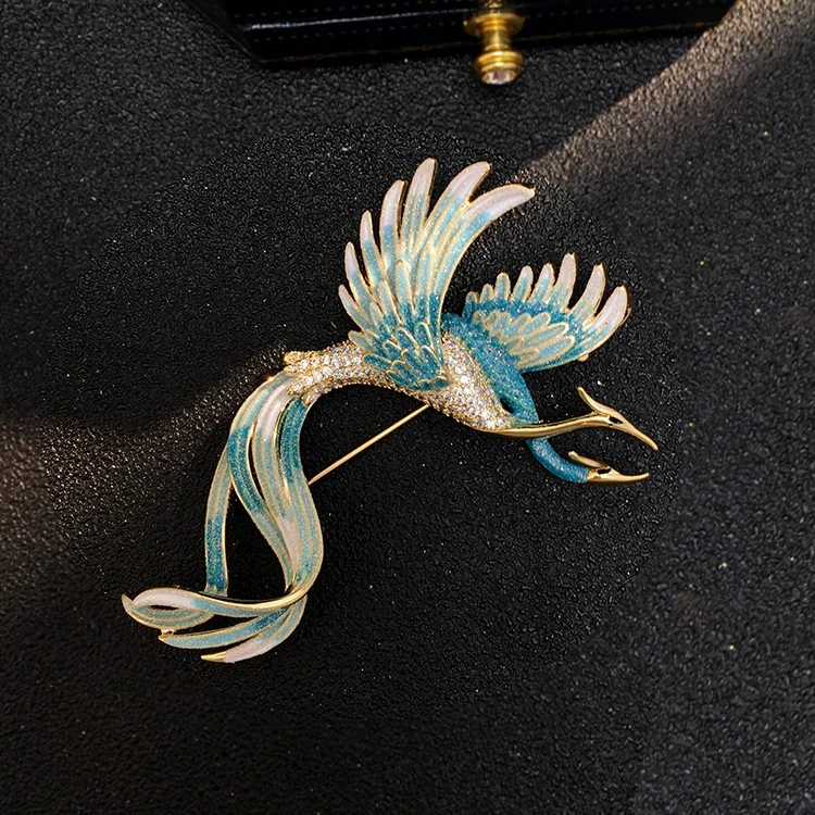 D.M.D/迪曼达 合金胸针 d756渐变凤凰胸针高档女奢华胸花别针配饰