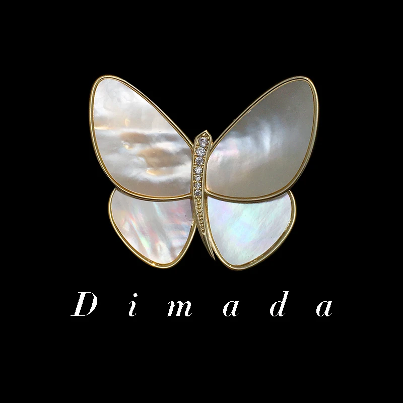 D.M.D/迪曼达 合金胸针 d887母贝大蝴蝶胸针高档女胸花别针配饰