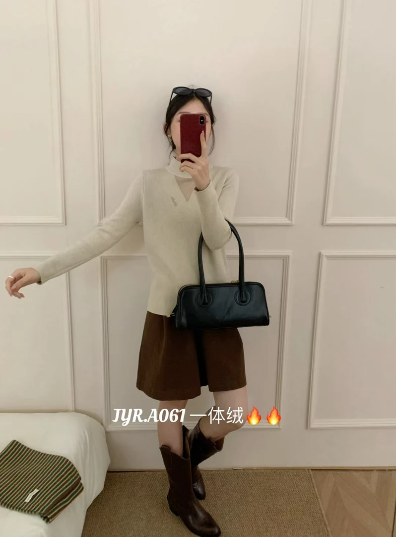 061新款2024毛衫女一体绒打底洋气秋冬上衣显瘦高级毛百搭网红