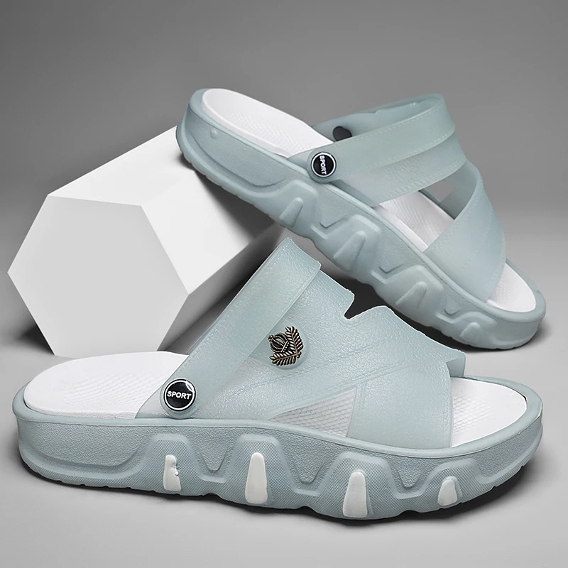 透气中老年男士凉鞋室外休闲防臭夏季踩屎感厚底经典拖鞋软底防滑