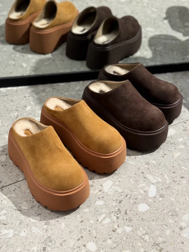 加厚厚底高跟勃肯鞋时尚洋气增高拖鞋女鞋棉拖鞋9800-10