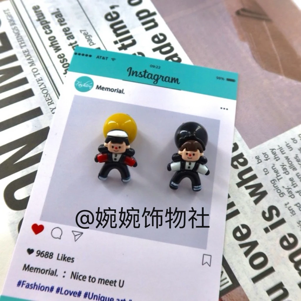 非金属树脂耳饰 韩版东大门定制新款劈叉妹耳钉