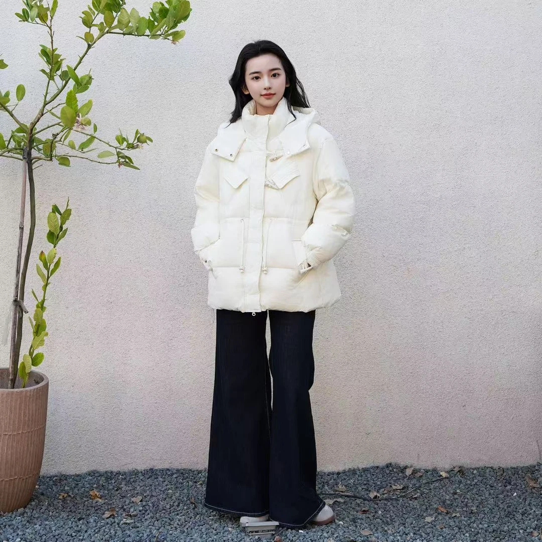 BAOLUOFEIMILI/保罗菲蜜丽734款韩版休闲牛角扣羽绒服