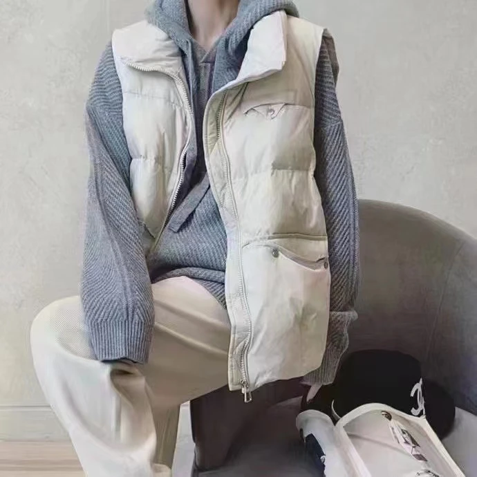 BAOLUOFEIMILI/保罗菲蜜丽2409款新款休闲白鸭绒面包服马甲