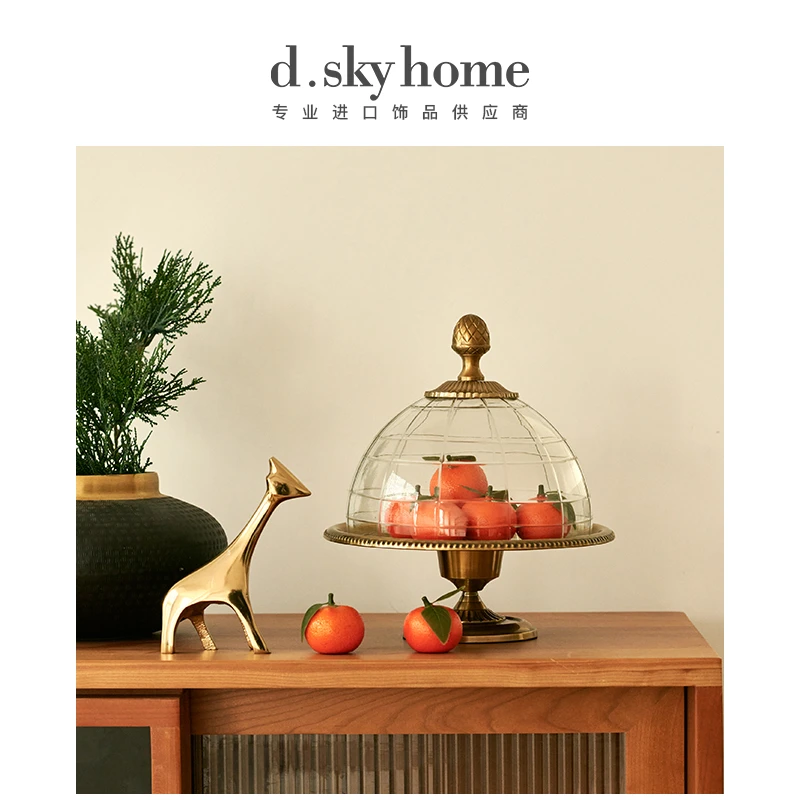 迪斯凯法式宫廷复古风甜品托盘轻奢透明家用家用创意欧式34571