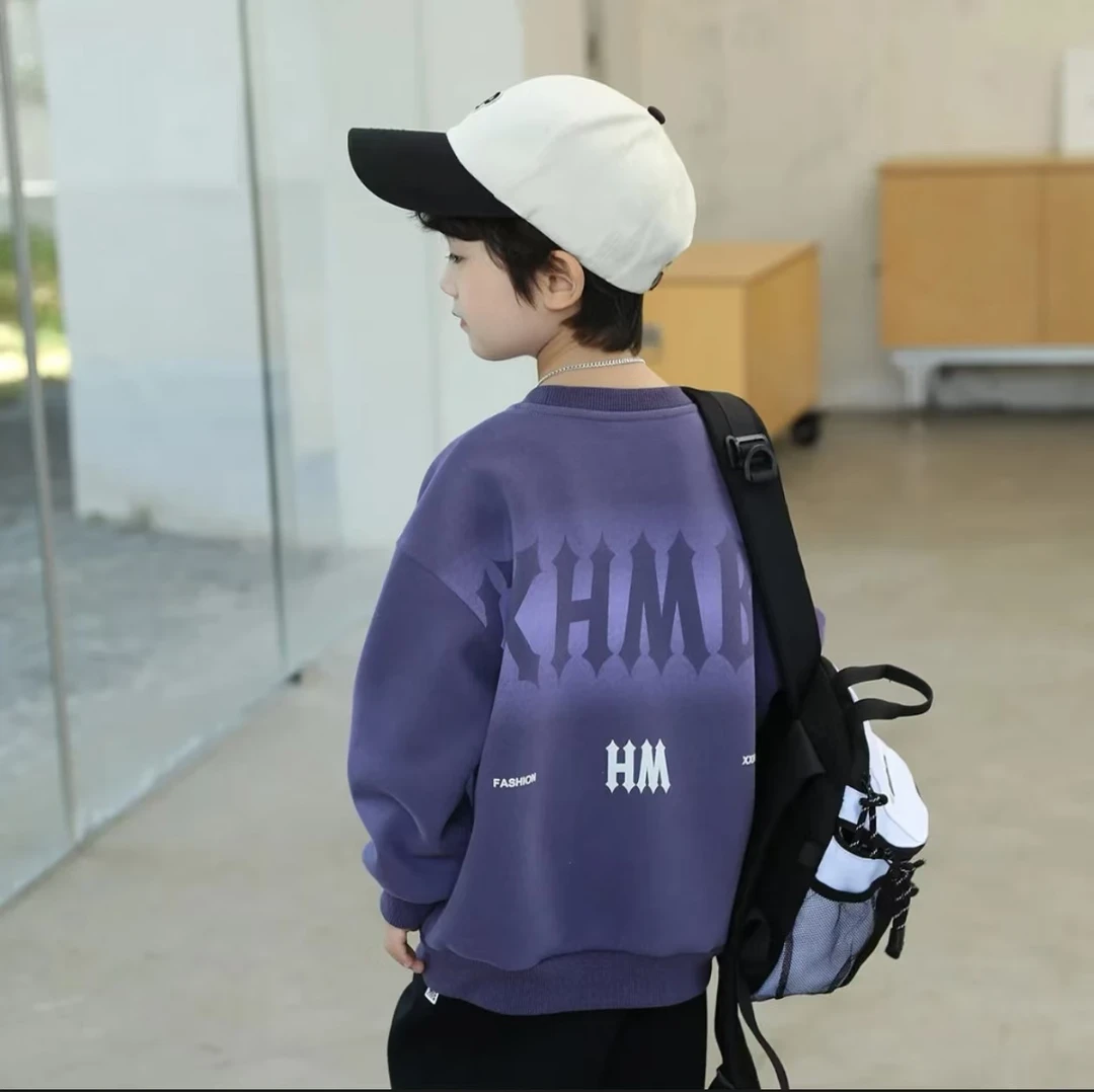 2025春秋新款中大童宽松洋气上衣男童卫衣帅气百搭