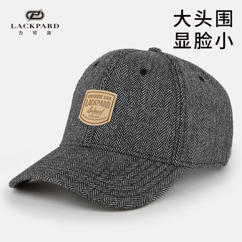 LACKPARD棒球帽男冬季休闲户外运动鸭舌帽冬天保暖加厚大头围帽子