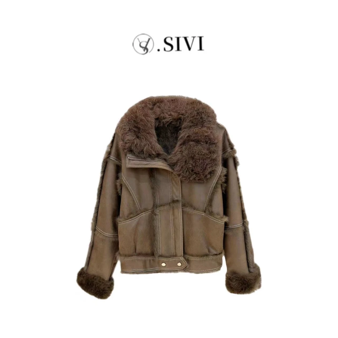 SIVI【落日胶片】2023秋冬新款气质时尚女士外套休闲百搭大衣F1872