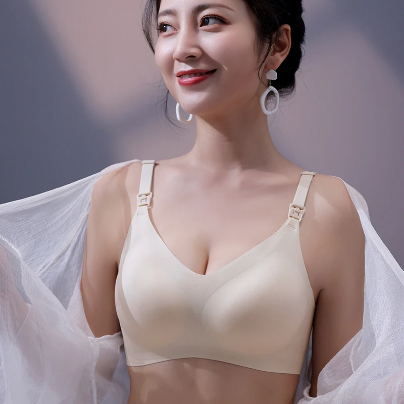 哺乳内衣女防下垂聚拢产后喂奶收副乳孕妇文胸怀孕期上开扣