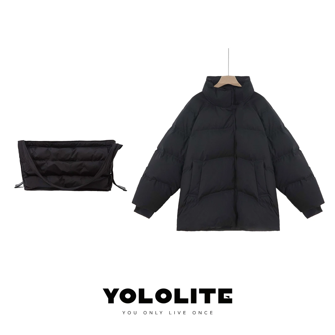 YOLOLITE【黑加仑】2275加厚立领5.5绒丝246克90白鸭绒羽绒服