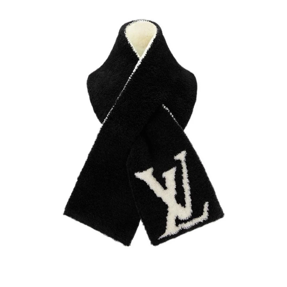 全新未使用 LouisVuitton/路易威登 黑白拼色羊毛保暖围巾lv围巾