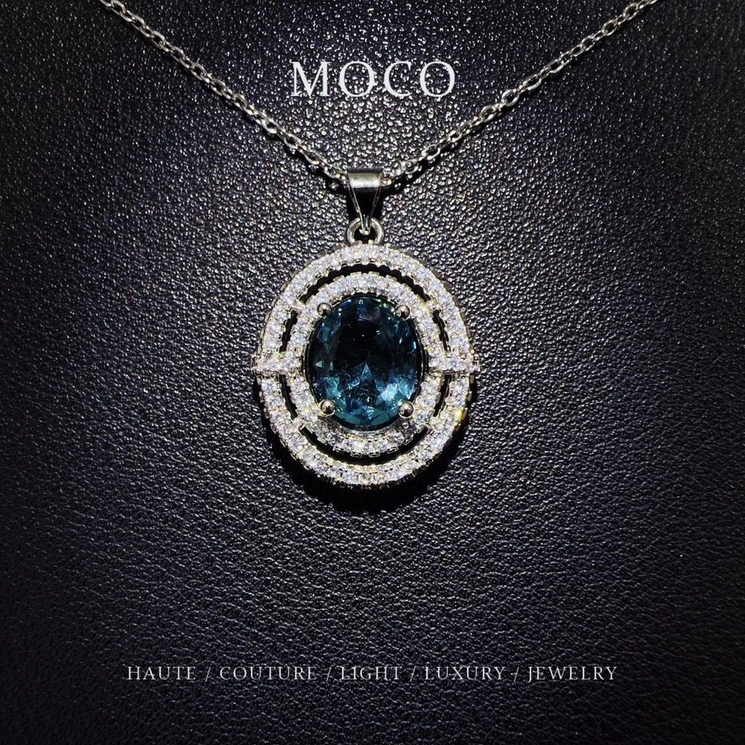 合金项链 KISS-042-N 创意造型欧美流行时尚热卖椭圆形锆石吊坠