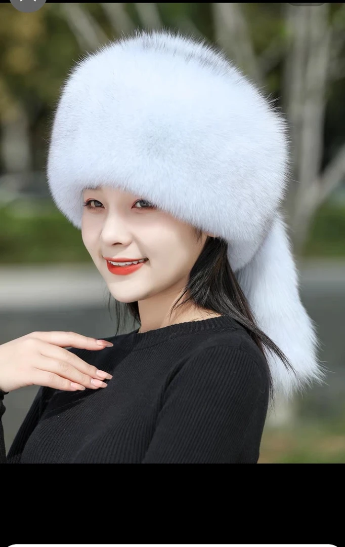 狐狸毛蒙古帽冬季保暖加厚护耳帽新款