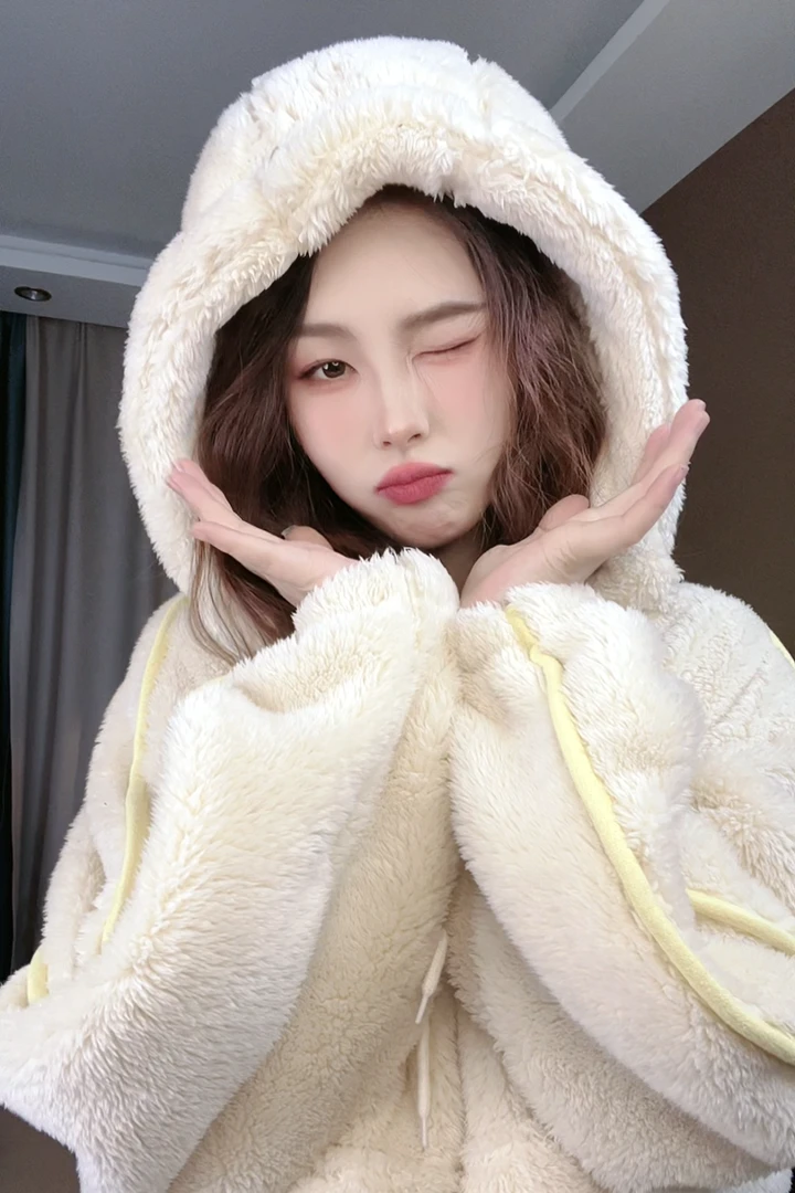 2025冬季新款时尚百搭连帽加绒加厚保暖卫衣版型可外穿睡衣家居服