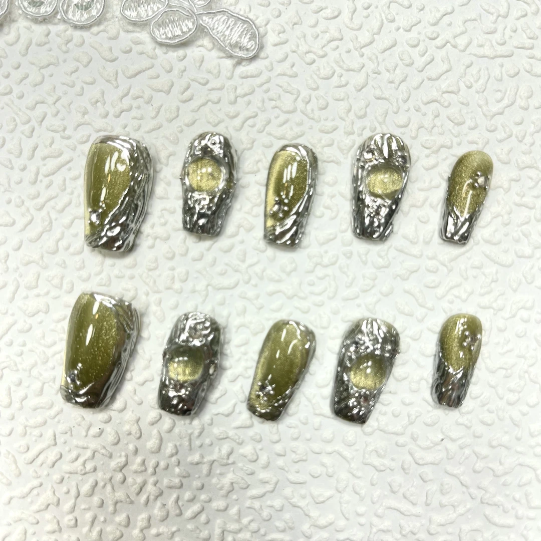 布绮拉提手工穿戴甲光疗美甲显白美甲/短T