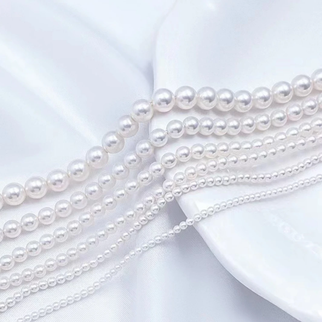 非金属仿水晶手链 珍珍白色黄色粉珠线穿珠绳子首饰编织妈珠子