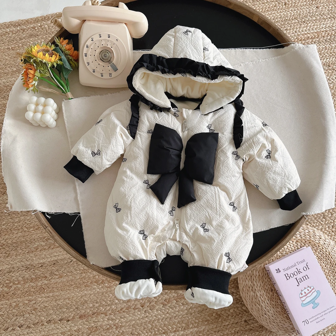 大蝴蝶结简洁刺绣款式公主风羽绒服806