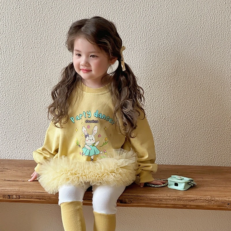 女童卫衣秋装2025新款儿童洋气韩版秋季衣服宝宝春秋卡通长袖上衣