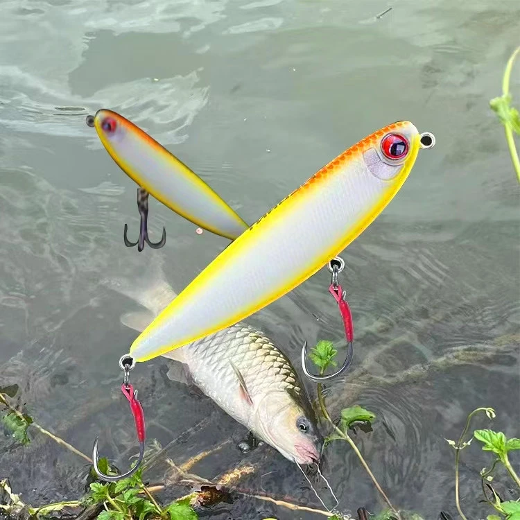 之字狗路亚饵五送一 浮水铅笔假饵水面系军鱼单钩翘嘴红眼