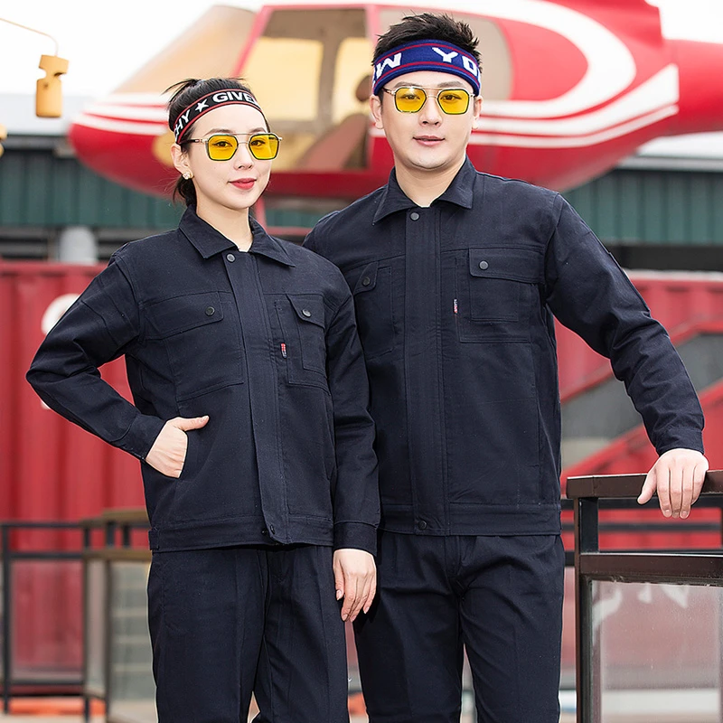 乔迪棉新款工服春秋长袖加厚耐磨工作秋冬防烫薄款电工半韵假发片